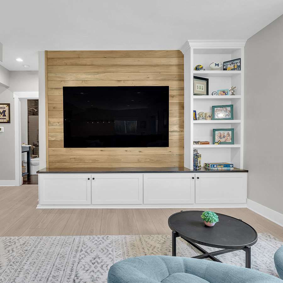 Built In Entertainment And Storage Grand Rapids Basement Contractors