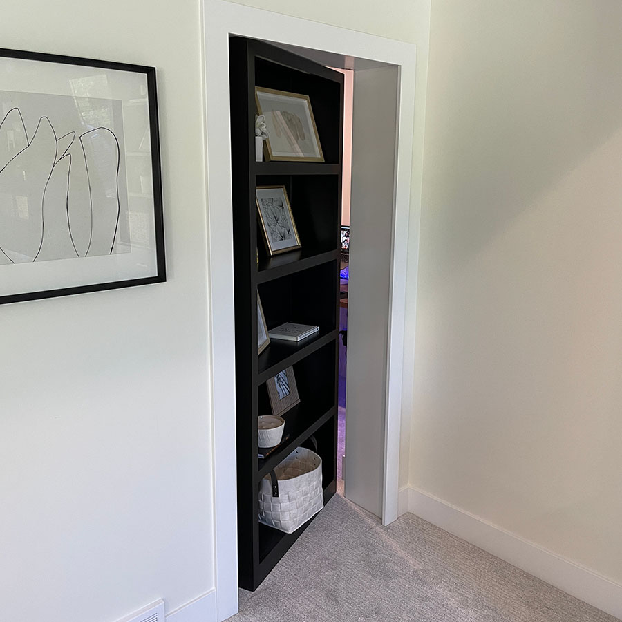 Hidden Bookcase Doors West Michigan Basement Contractor